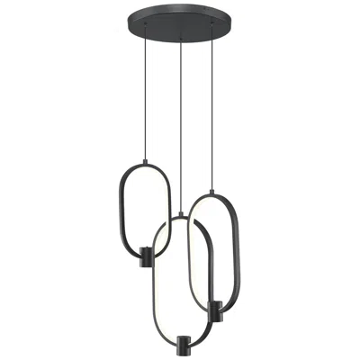 Z-lite Saros By  13.75 Inch Matte Black 3 Light Chandelier