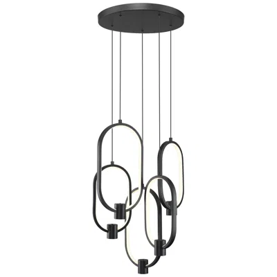 Z-lite Saros By  15.75 Inch Matte Black 5 Light Chandelier