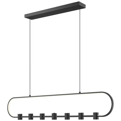 Z-lite Saros By  54 Inch Matte Black 7 Light Linear Chandelier