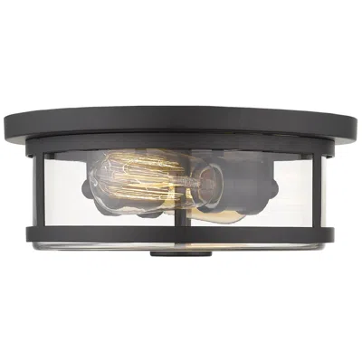 Z-lite Savannah By  Bronze 2 Light Flush Mount
