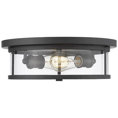 Z-lite Savannah By  Bronze 2 Light Flush Mount