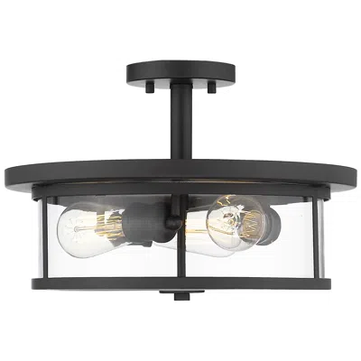Z-lite Savannah By  Bronze 3 Light Semi Flush Mount