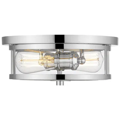 Z-lite Savannah By  Chrome 2 Light Flush Mount
