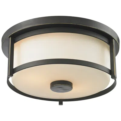 Z-lite Savannah By  Olde Bronze 2 Light Flush Mount