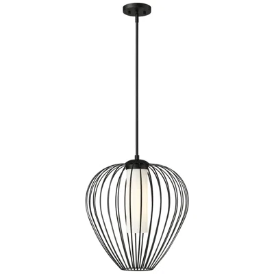 Z-lite Savanti 18" Wide Matte Black Lantern Pendant Light