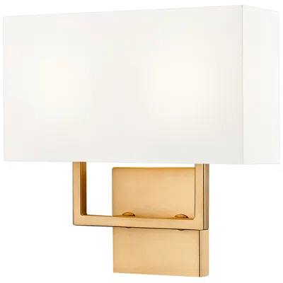 Z-lite Saxon 12" Wide Rubbed Brass 2-light Wall Sconce