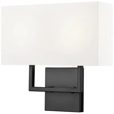 Z-lite Saxon By  Matte Black 4 Inch 2 Light Wall Sconce