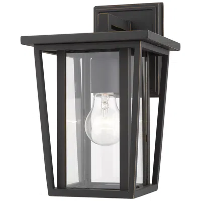 Z-lite Seoul 11 1/2" Oil-rubbed Bronze Clear Glass Outdoor Wall Light