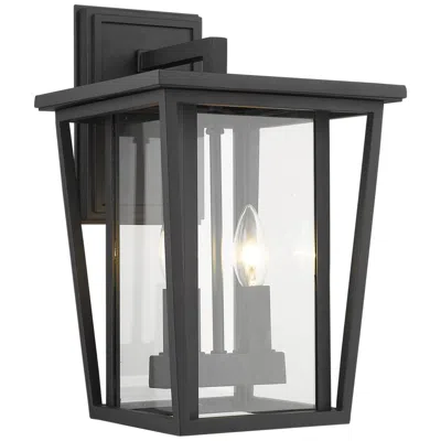 Z-lite Seoul 14 3/4" High Black And Clear Glass Outdoor Wall Light