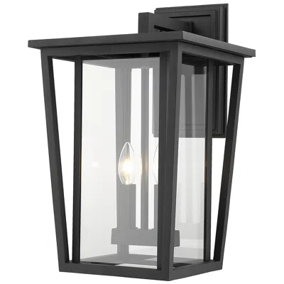 Z-lite Seoul 18 3/4" High Black 2-light Outdoor Wall Light