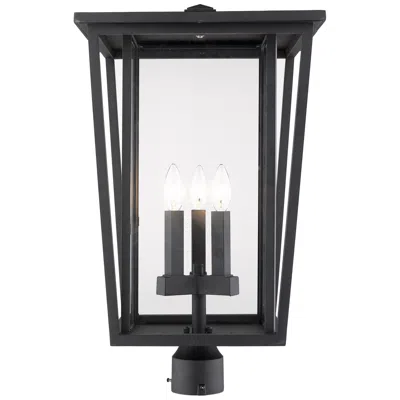 Z-lite Seoul 23 3/4" High Black 3-light Outdoor Post Light