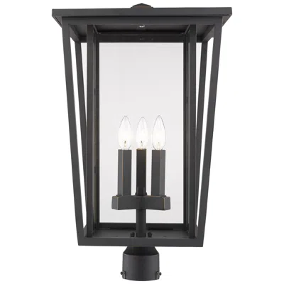 Z-lite Seoul 23 3/4"h Oil-rubbed Bronze 3-light Outdoor Post Light