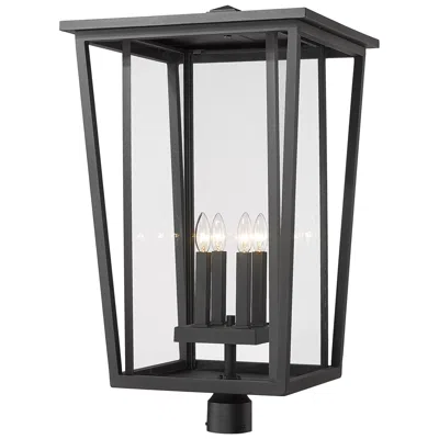 Z-lite Seoul 30 3/4" High Black 4-light Outdoor Post Light