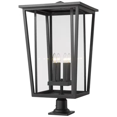 Z-lite Seoul 32" High Black 4-light Outdoor Pier Light