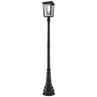 Z-lite Seoul By  Black 101.5 Inch 2 Light Outdoor Post Mounted Fixture