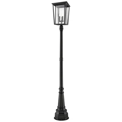 Z-lite Seoul By  Black 105.5 Inch 3 Light Outdoor Post Mounted Fixture