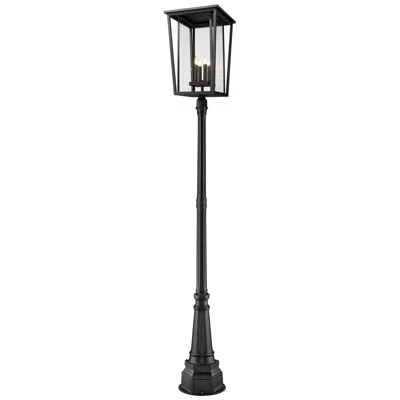 Z-lite Seoul By  Black 113 Inch 4 Light Outdoor Post Mounted Fixture