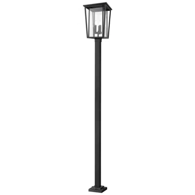 Z-lite Seoul By  Black 117.25 Inch 3 Light Outdoor Post Mounted Fixture