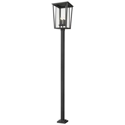 Z-lite Seoul By  Black 124.5 Inch 4 Light Outdoor Post Mounted Fixture