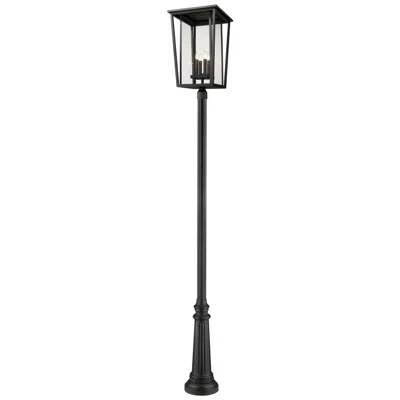 Z-lite Seoul By  Black 125.5 Inch 4 Light Outdoor Post Mounted Fixture