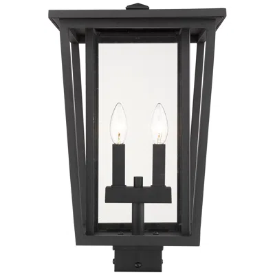 Z-lite Seoul By  Black 18.25 Inch 2 Light Outdoor Post Mount Fixture