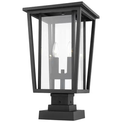 Z-lite Seoul By  Black 20.75 Inch 2 Light Outdoor Pier Mounted Fixture