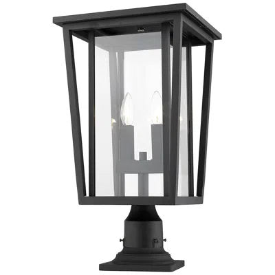 Z-lite Seoul By  Black 21.75 Inch 2 Light Outdoor Pier Mounted Fixture