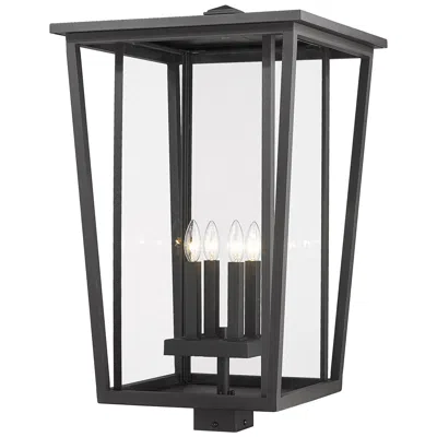 Z-lite Seoul By  Black 29.25 Inch 4 Light Outdoor Post Mount Fixture