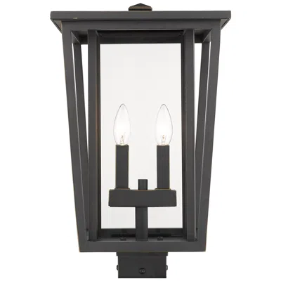 Z-lite Seoul By  Oil Rubbed Bronze 18.25 Inch 2 Light Post Mount Fixture