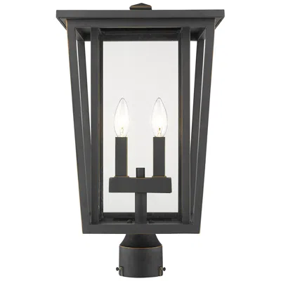 Z-lite Seoul By  Oil Rubbed Bronze 19.75 Inch 2 Light Post Mount Fixture