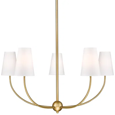 Z-lite Shannon 32" Wide Rubbed Brass 5-light Chandelier