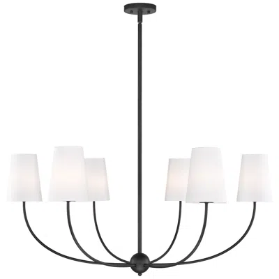 Z-lite Shannon 42" Wide Matte Black 6-light Chandelier