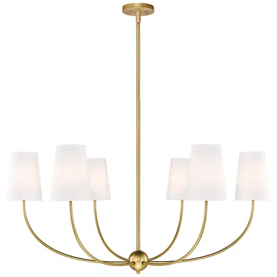 Z-lite Shannon 42" Wide Rubbed Brass 6-light Chandelier