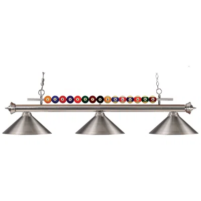 Z-lite Shark By  Brushed Nickel 3 Light Billiard Light