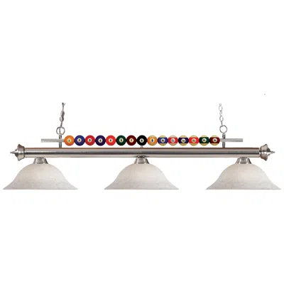 Z-lite Shark By  Brushed Nickel 3 Light Billiard Light