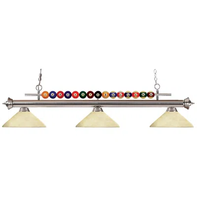 Z-lite Shark By  Brushed Nickel 3 Light Billiard Light