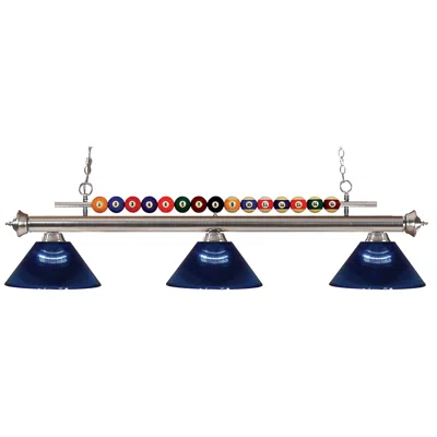 Z-lite Shark By  Brushed Nickel 3 Light Billiard Light