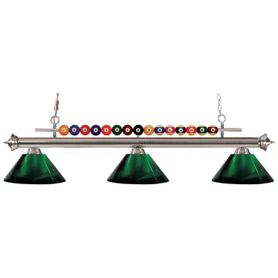 Z-lite Shark By  Brushed Nickel 3 Light Billiard Light