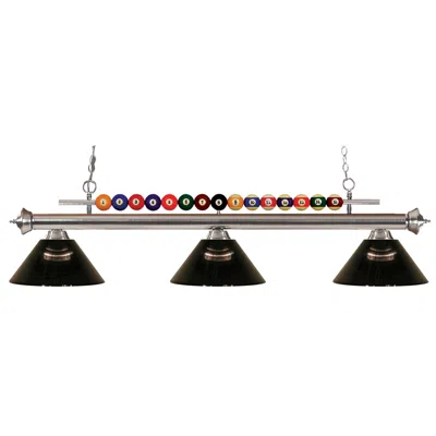 Z-lite Shark By  Brushed Nickel 3 Light Billiard Light