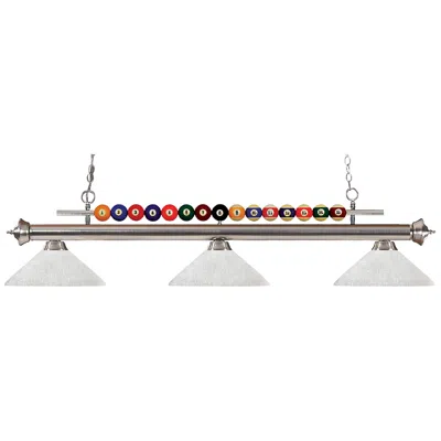 Z-lite Shark By  Brushed Nickel 3 Light Billiard Light