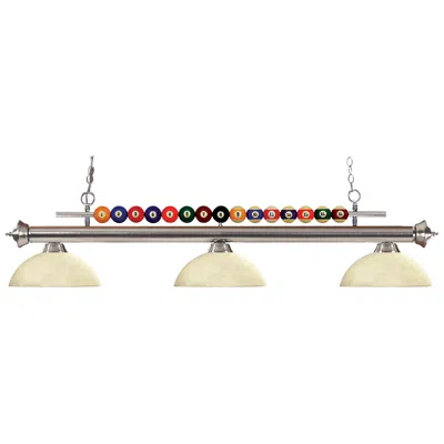 Z-lite Shark By  Brushed Nickel 3 Light Billiard Light