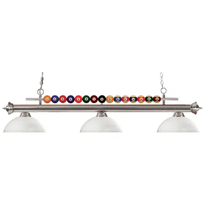 Z-lite Shark By  Brushed Nickel 3 Light Billiard Light