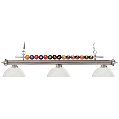 Z-lite Shark By  Brushed Nickel 3 Light Billiard Light