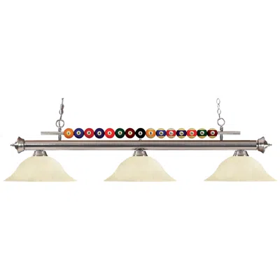 Z-lite Shark By  Brushed Nickel 3 Light Billiard Light