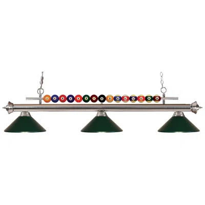 Z-lite Shark By  Brushed Nickel 3 Light Billiard Light