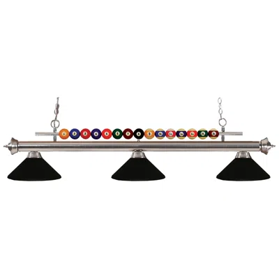 Z-lite Shark By  Brushed Nickel 3 Light Billiard Light