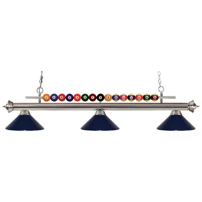 Z-lite Shark By  Brushed Nickel 3 Light Billiard Light