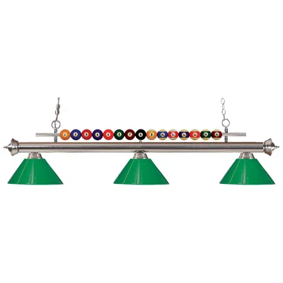 Z-lite Shark By  Brushed Nickel 3 Light Billiard Light
