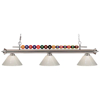 Z-lite Shark By  Brushed Nickel 3 Light Billiard Light