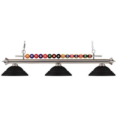 Z-lite Shark By  Brushed Nickel 3 Light Billiard Light